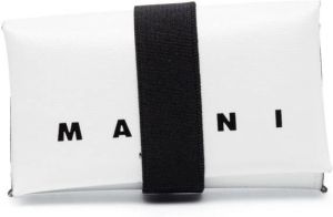 Marni logo-print tri-fold wallet Wit