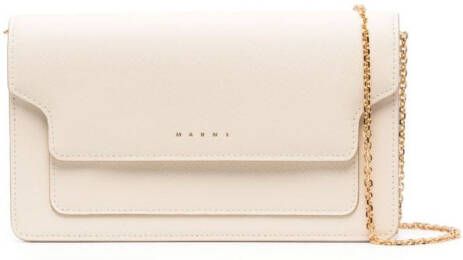 Marni Leren crossbodytas Beige