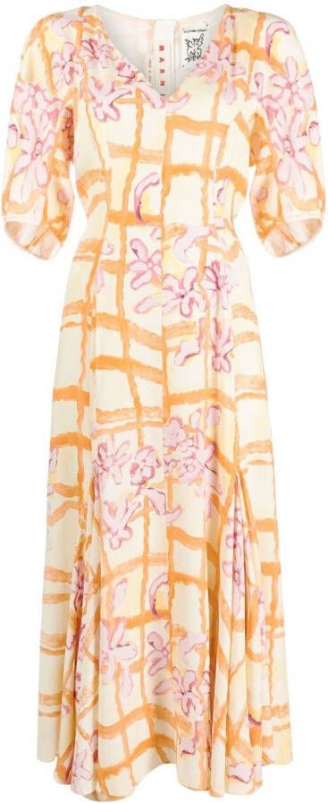 Marni Maxi-jurk met bloemenprint Geel