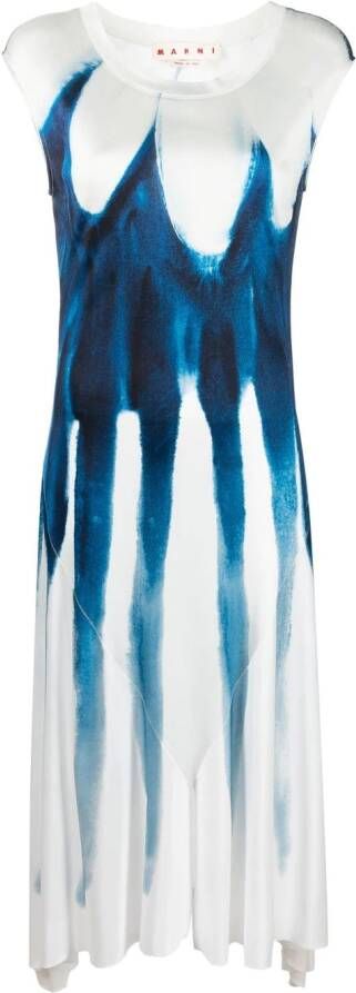 Marni Midi-jurk met bloemenprint Blauw