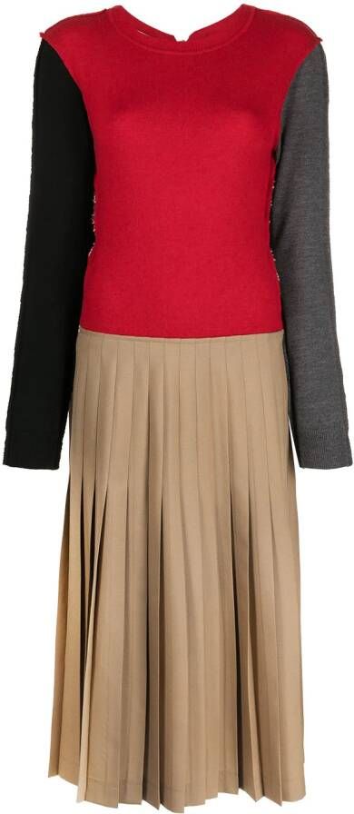 Marni Midi-jurk met colourblocking Beige