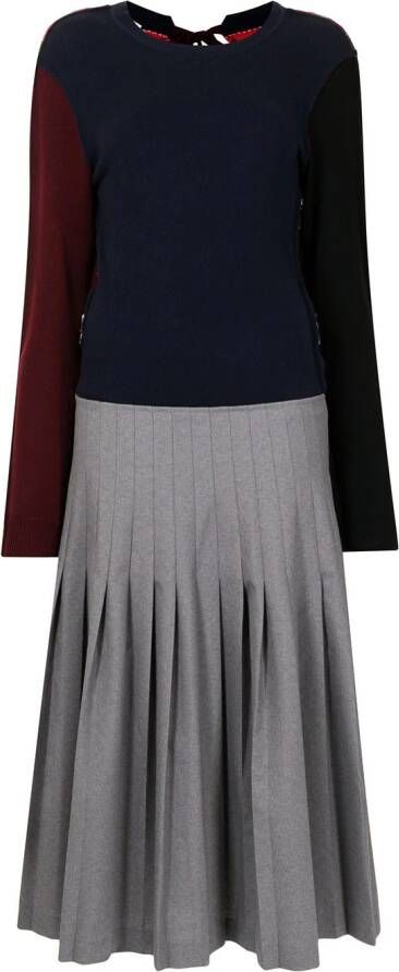 Marni Midi-jurk met colourblocking Rood