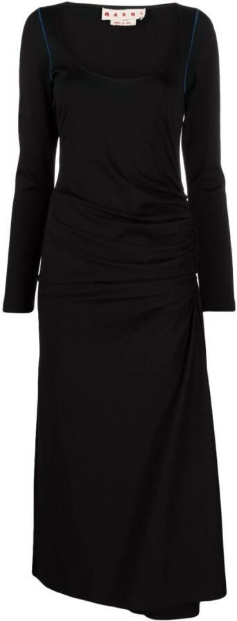 Marni Midi-jurk met lange mouwen Zwart
