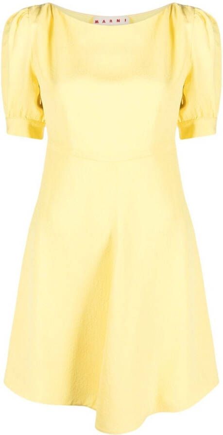 Marni Mini-jurk met bloemjacquard Geel