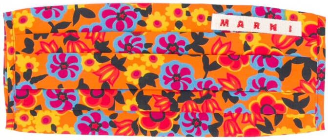 Marni Mondkapje met bloemenprint Oranje