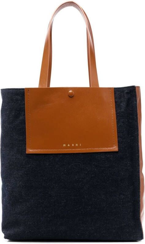 Marni Museo schoudertas met zakdetail Blauw