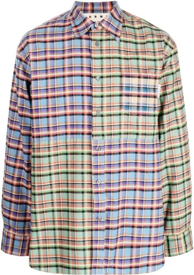 Marni Overhemd met colourblocking Paars