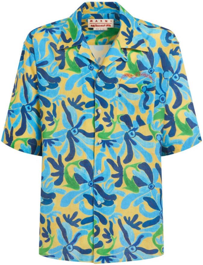 Marni Overhemd met print Blauw