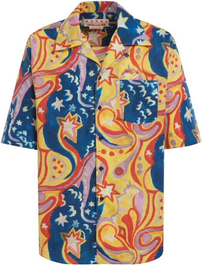 Marni Overhemd met print Blauw