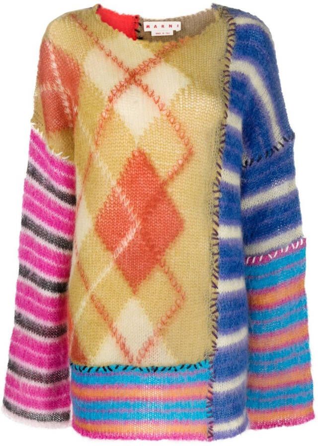 Marni Trui met patchwork Blauw