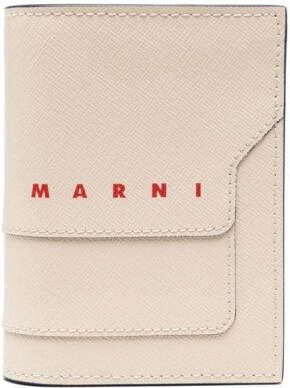 Marni Portemonnee met logo Beige
