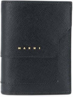 Marni Saffiano lederen bi-fold portemonnee Black Dames