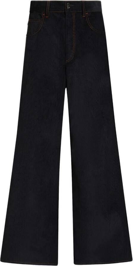 Marni Flared ribfluwelen broek Blauw