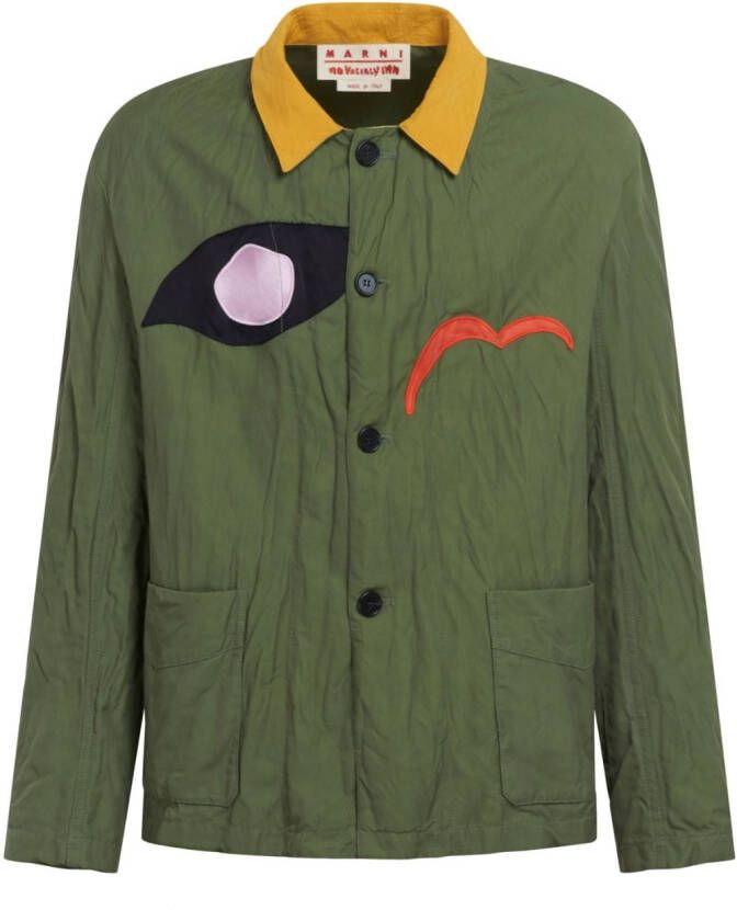 Marni Shirtjack met logopatch Groen