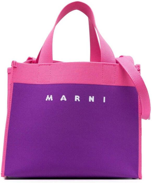Marni Shopper met colourblocking Paars