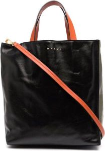 Marni Zwarte tas van kalfsleer met stijlvol kleurblok ontwerp Zwart Dames