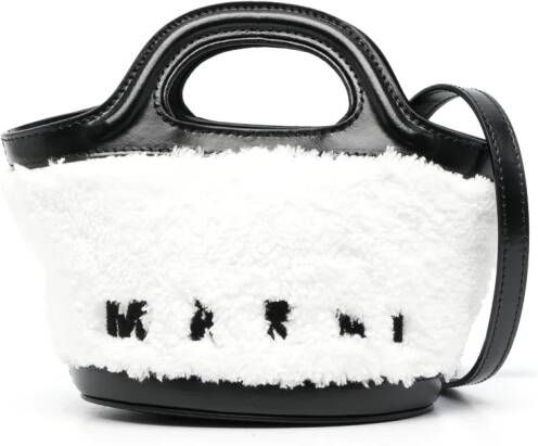 Marni Shopper met logo-reliëf Zwart