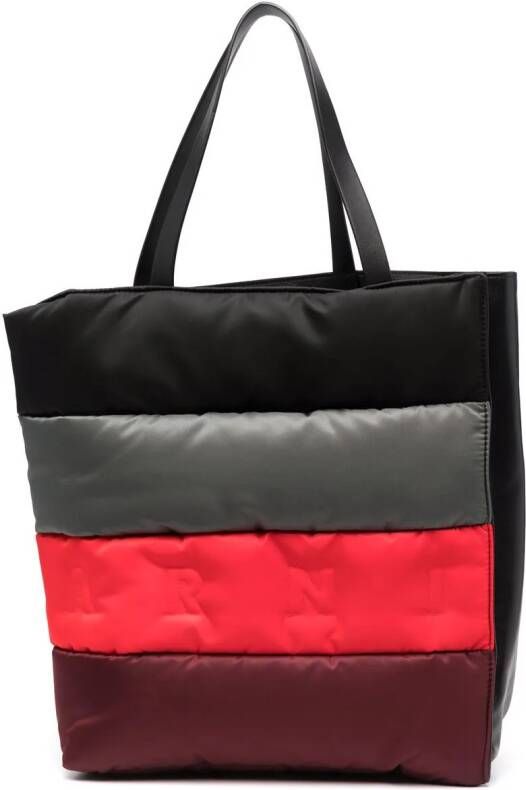 Marni Shopper met logo-reliëf Zwart
