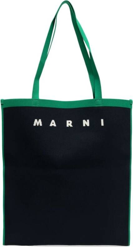 Marni Shopper met logoprint Blauw
