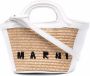 Marni Tropicalia Micro Shopper Tas Sand Storm Lily White Leer Brown Dames - Thumbnail 2