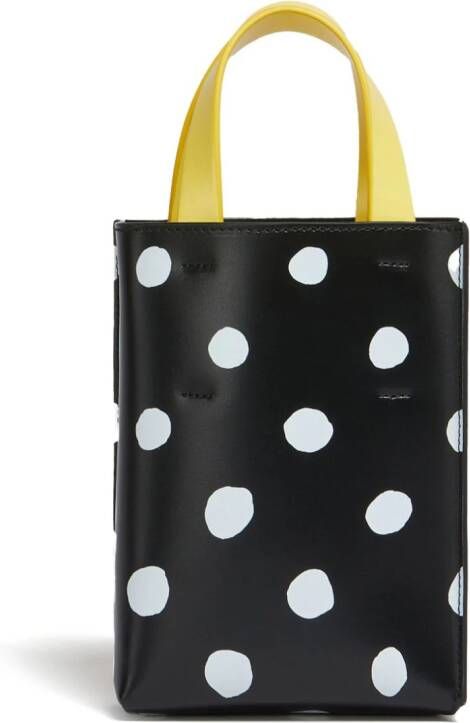 Marni Museo kleine shopper met stippen Zwart