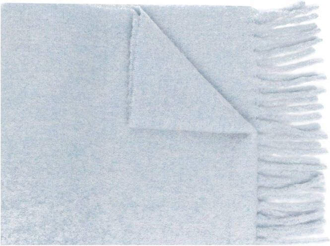 Marni Sjaal met logopatch van alpacawol Blauw