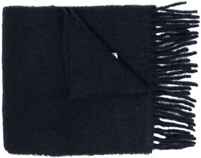 Marni Sjaal met logopatch van alpacawol Blauw