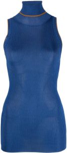 Marni sleeveless turtleneck ribbed-knit jumper Blauw