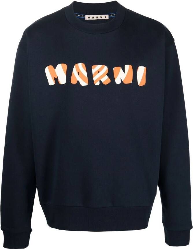 Marni Sweater met geborduurd logo Blauw