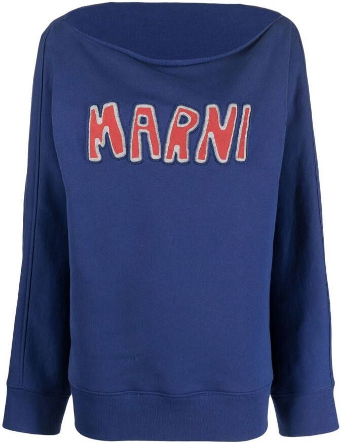 Marni Sweater met logo Blauw