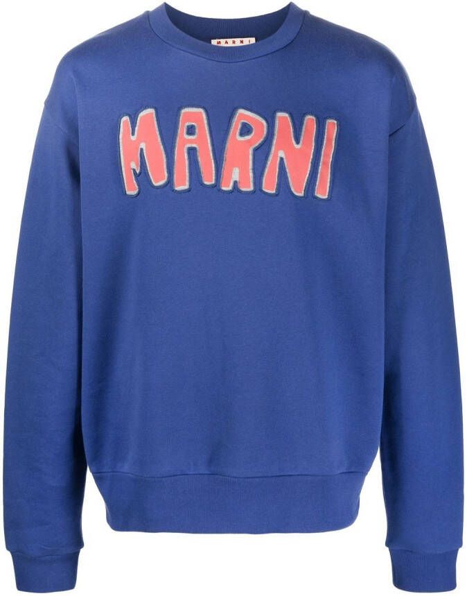 Marni Sweater met logopatch Blauw