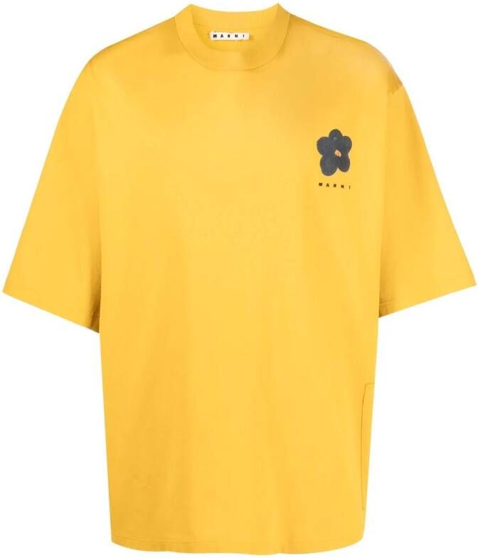 Marni T-shirt met bloemenprint Geel