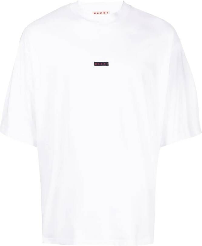 Marni T-shirt met geborduurd logo Wit