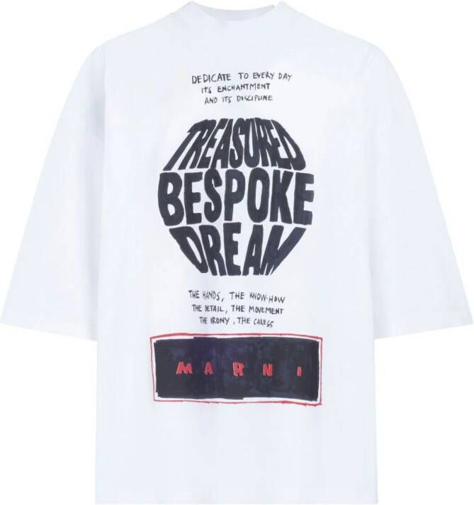 Marni Katoenen T-shirt met tekst Wit