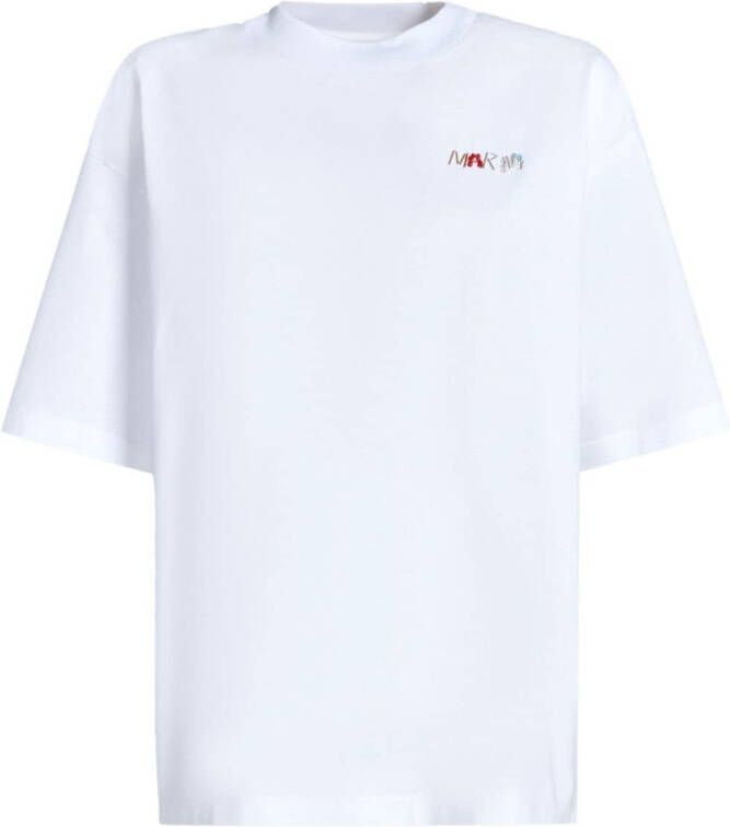 Marni T-shirt met kralen logo Wit