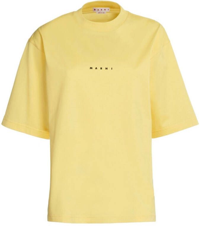 Marni T-shirt met logoprint Geel