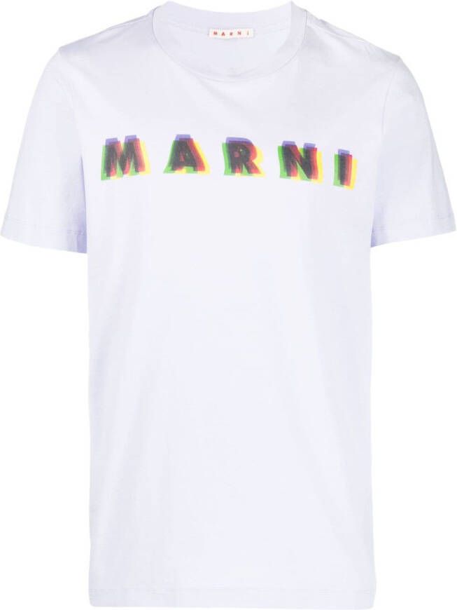 Marni T-shirt met logoprint Paars