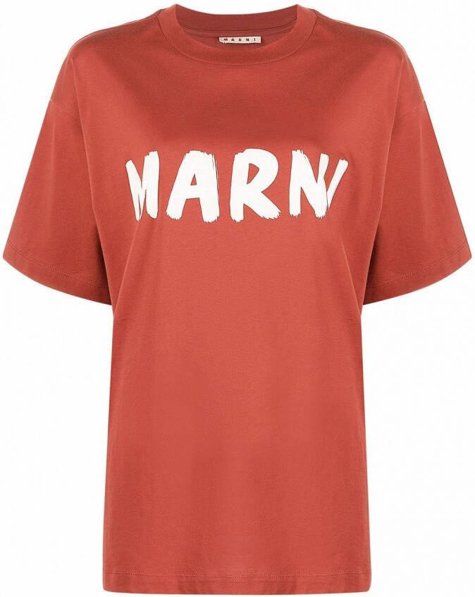 Marni T-shirt met logoprint Rood