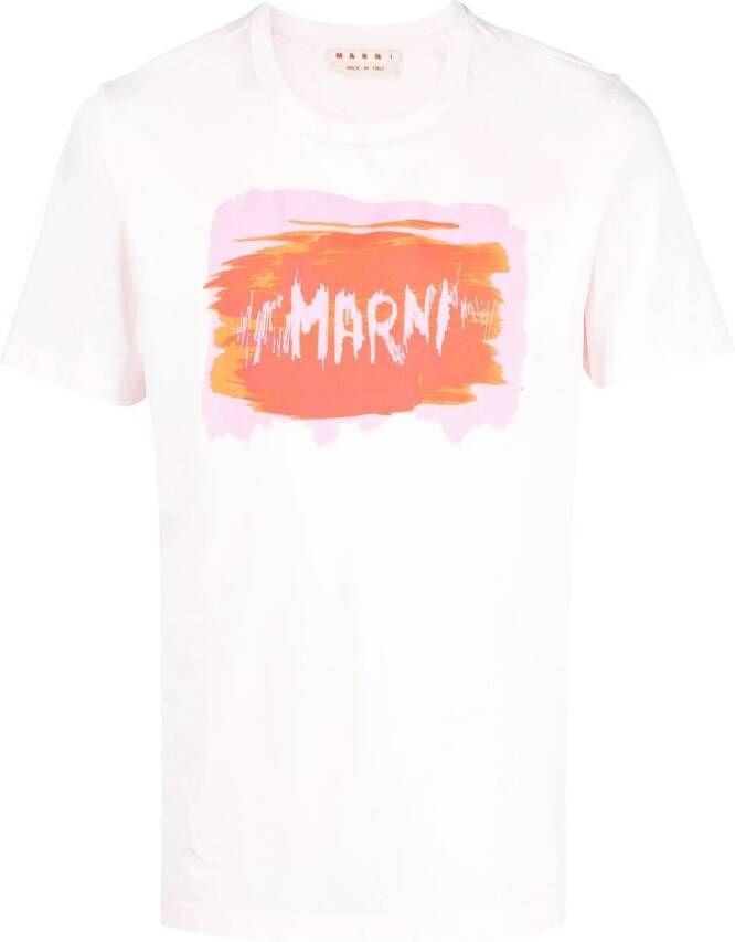 Marni T-shirt met logoprint Roze