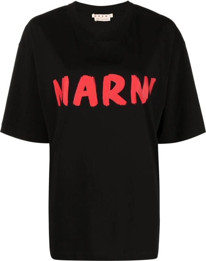 Marni T-shirt met logoprint Zwart