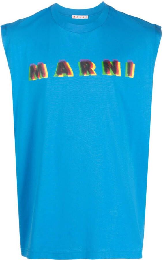 Marni Tanktop met logodetail Blauw