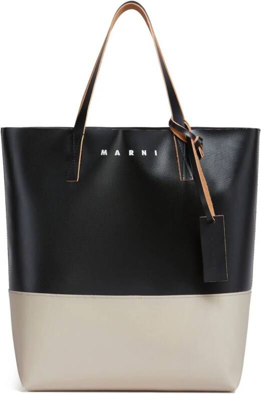 Marni Tribeca shopper met logo-reliëf Zwart
