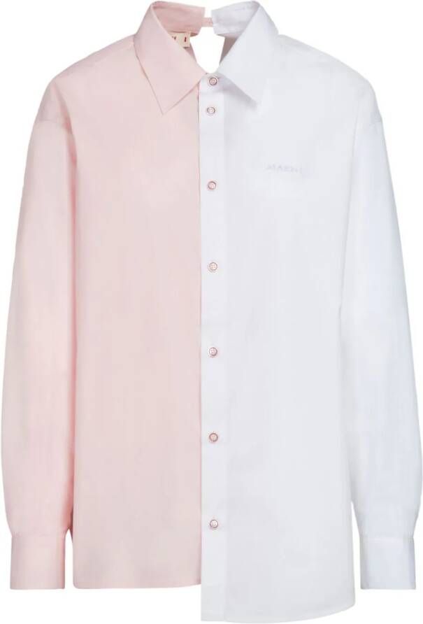 Marni Asymmetrische popeline blouse Roze