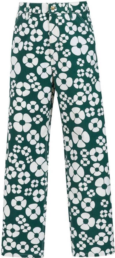 Marni x Carhartt broek met bloemenprint Groen