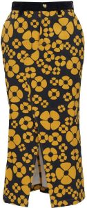 Marni x Carhartt rok met bloemenprint Zwart