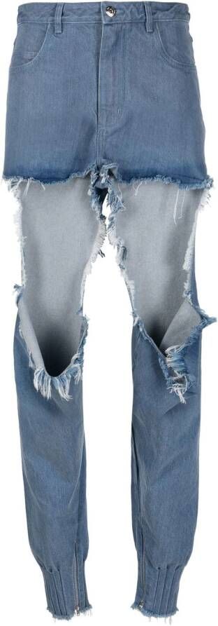 Marques'Almeida High waist jeans Blauw