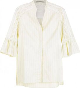 Martha Medeiros Blouse met kanten afwerking Geel