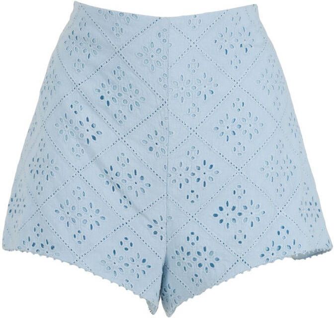 Martha Medeiros Broderie anglaise shorts Blauw