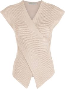Martha Medeiros Ribgebreide top Beige