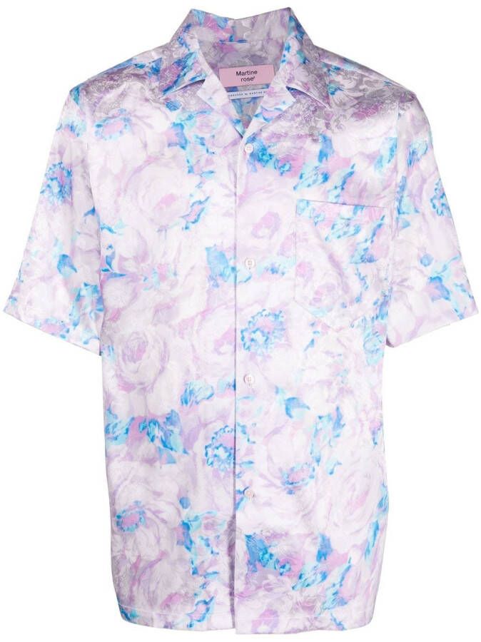 Martine Rose Overhemd met bloe print Roze